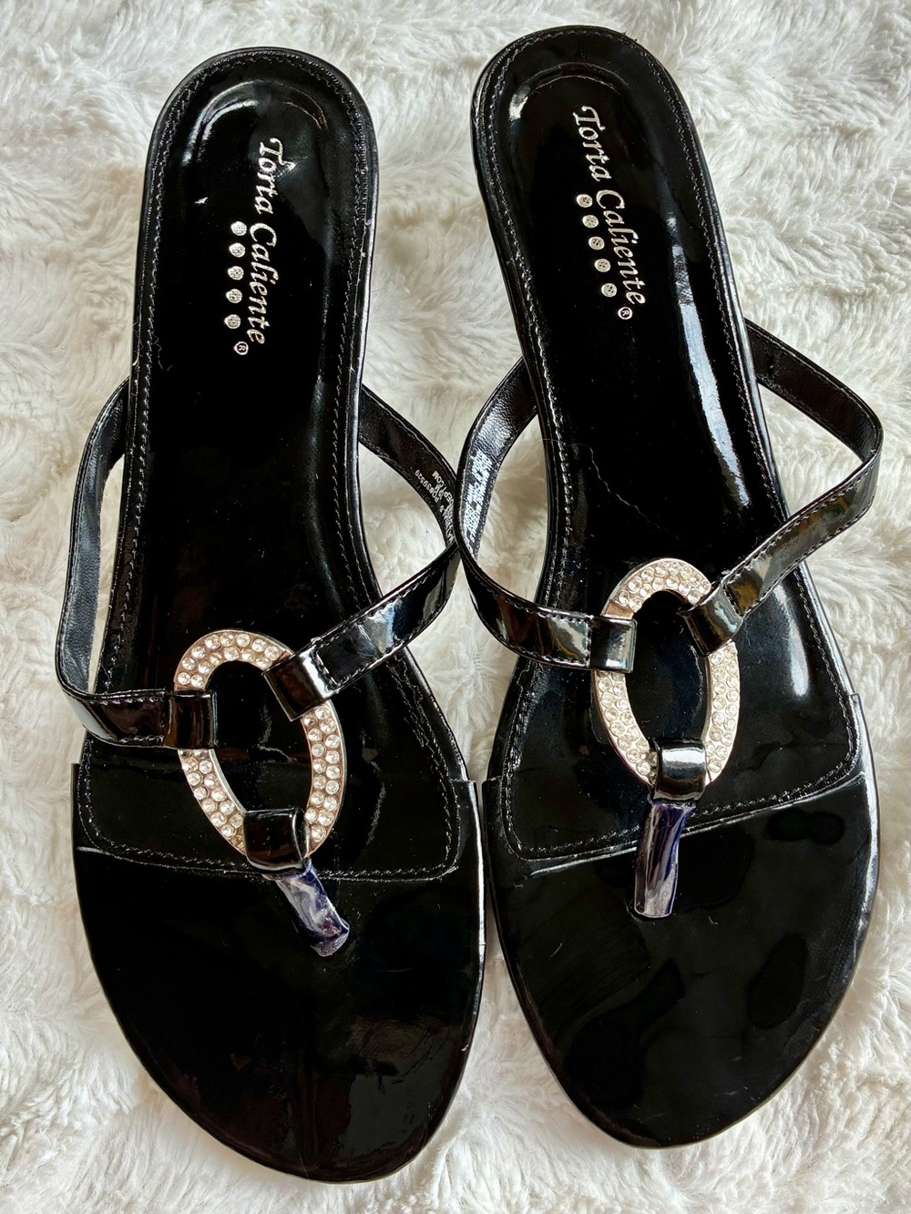 Vintage Y2K Torta Caliente Ladies Kitten Heel Sandals (10M)